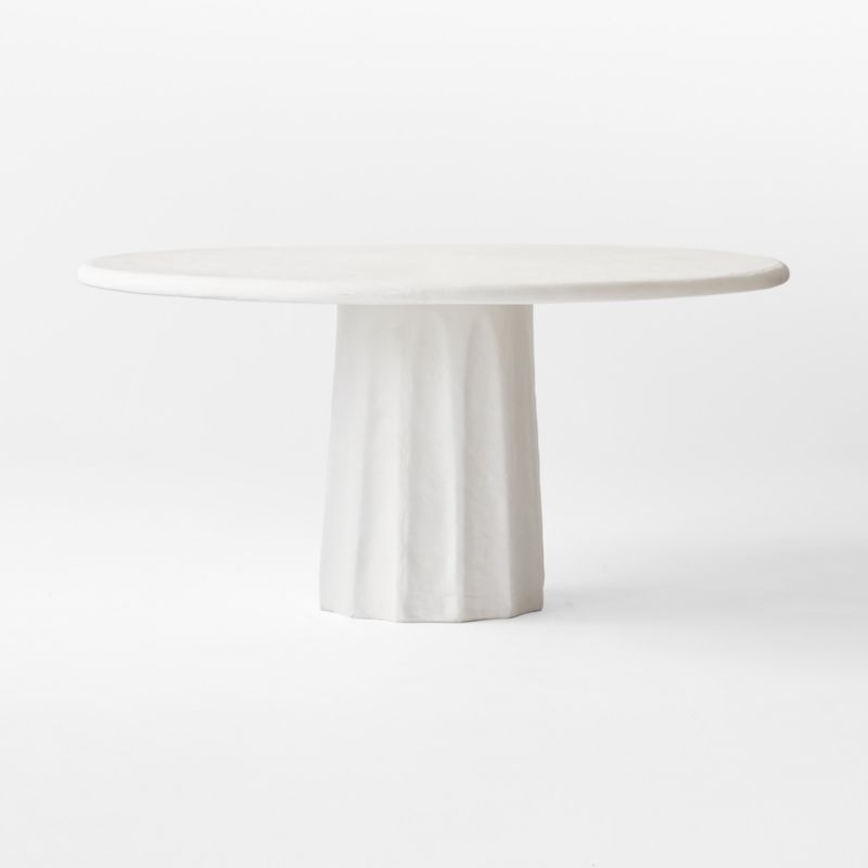 Boscoe 60" Round White Concrete Indoor/Outdoor Dining Table - Image 1