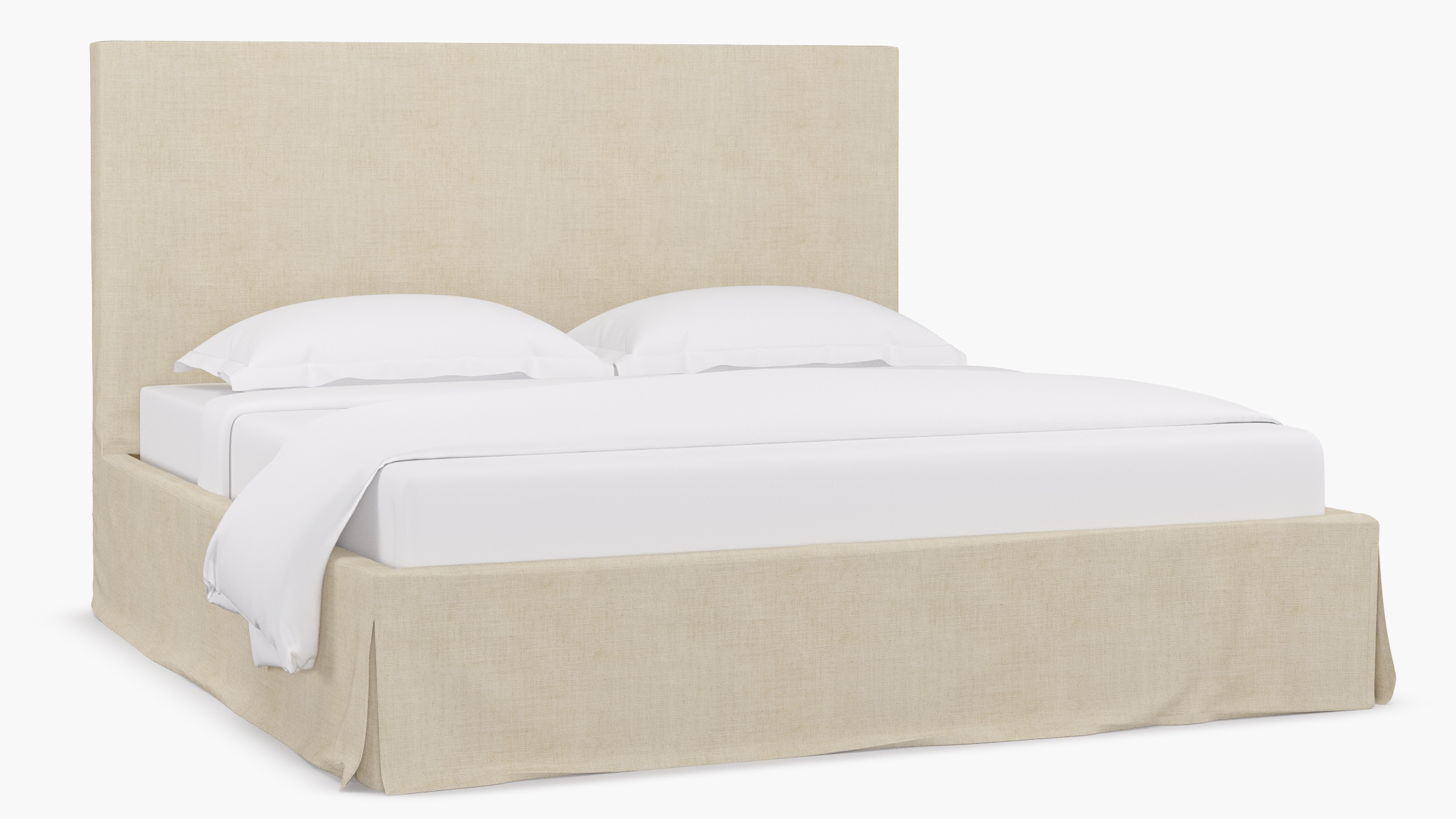 Slipcovered Bed, Talc Everyday Linen, King - Image 1