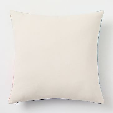 Crewel Half Moon Layered Blocks Pillow Cover, Cobalt, 20"x20" - Image 3