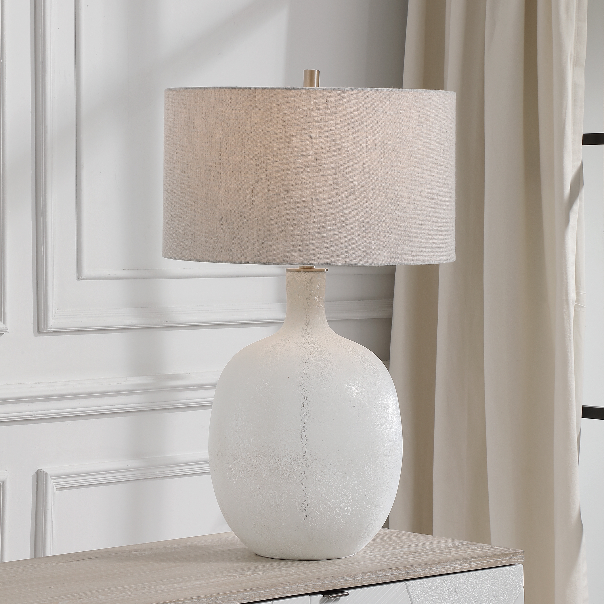 Whiteout Mottled Glass Table Lamp - Image 1