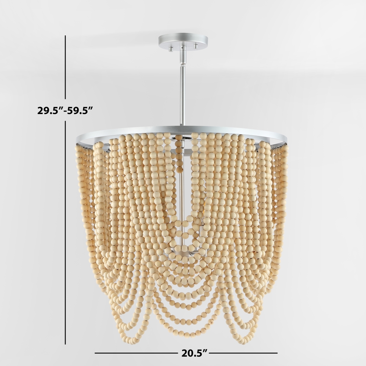 Bressi 4Lt 20.5" Chandelier - Silver/Natural - Safavieh - Image 7