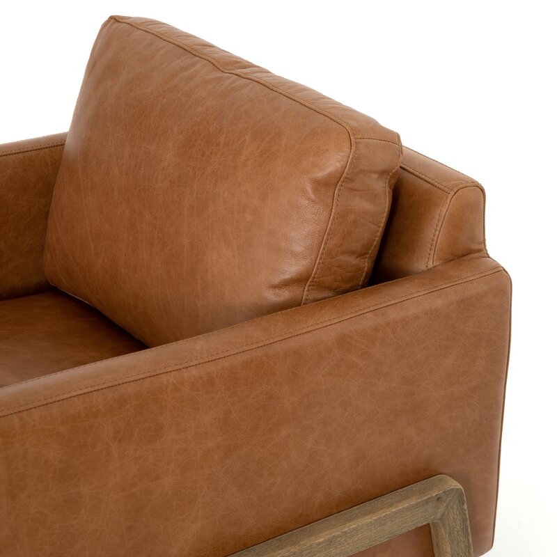 Four Hands Diana Solid Wood Genuine Leather Armchair 5 to 6 weeks - Image 3