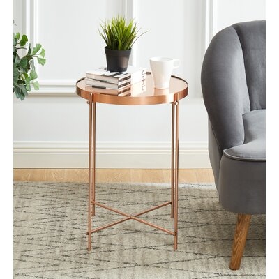 Glass Top Drum End Table - Image 0