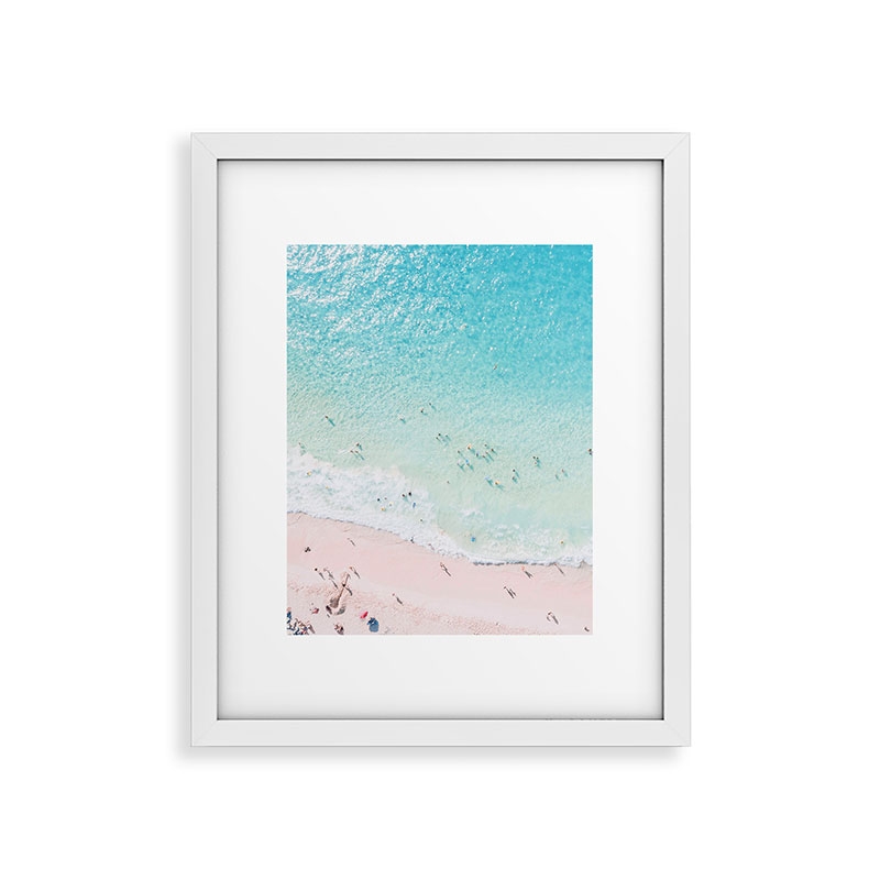 Beach Sunday by Gale Switzer - Framed Art Print Modern White 24" x 36" - Image 0