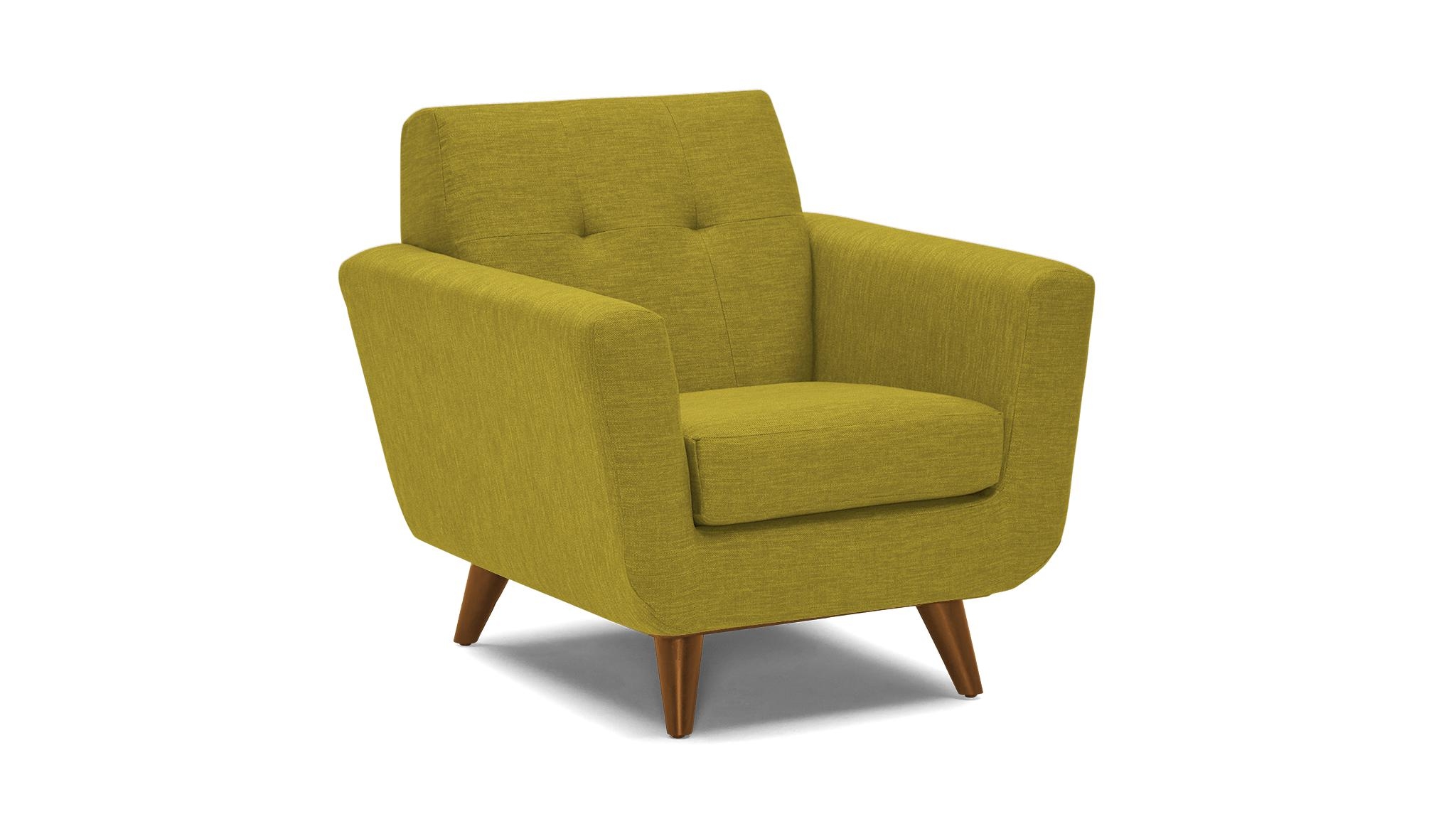Yellow Hughes Mid Century Modern Apartment Chair - Bloke Goldenrod - Mocha - Image 1