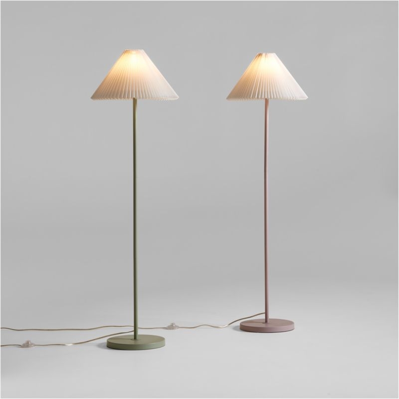 Flo Fluted Sage Green Kids Floor Lamp - Image 2