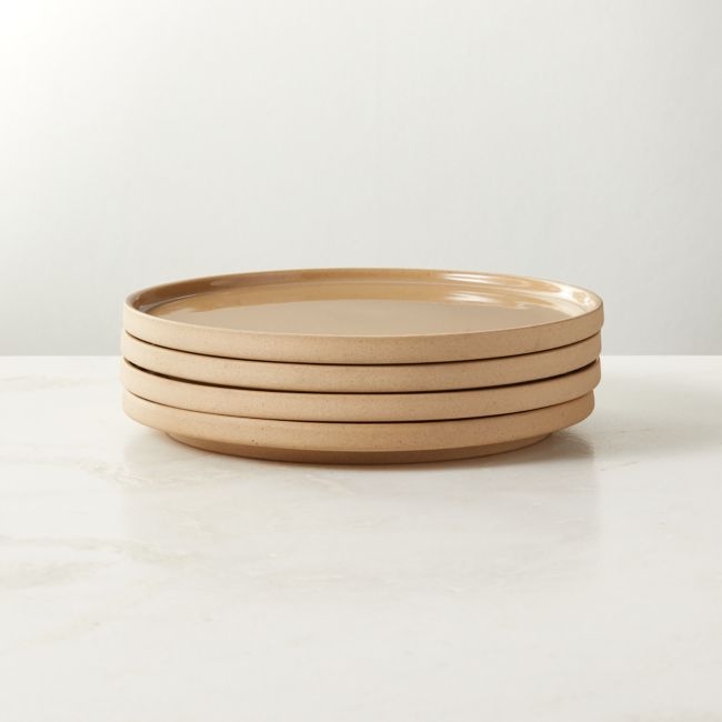 Darra Natural Recycled Stoneware Salad Plates Set of 4 - Image 0