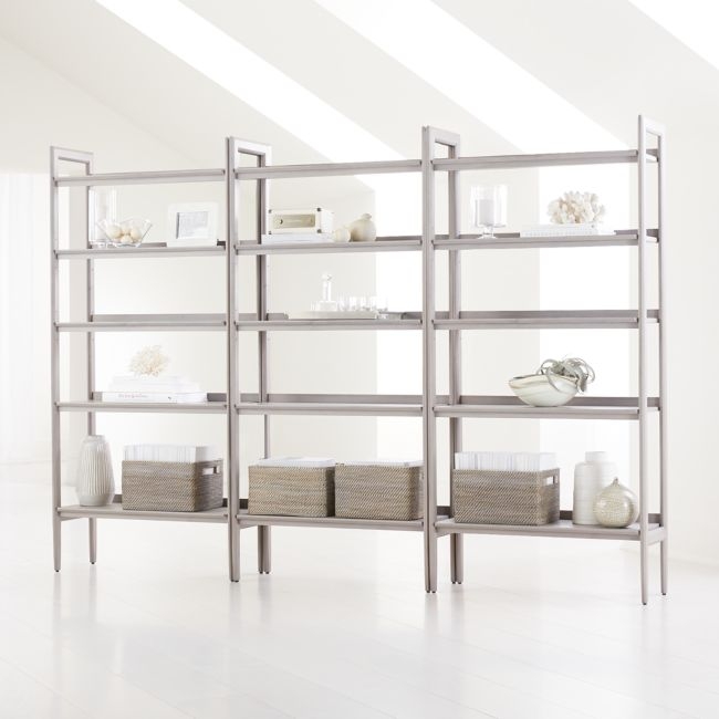Tate Stone Wide Bookcases, Set of 3 - Image 0