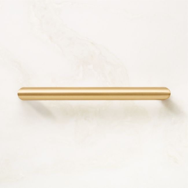 Curveaux Curved Brushed Brass Cabinet Handle 6'' - Image 0