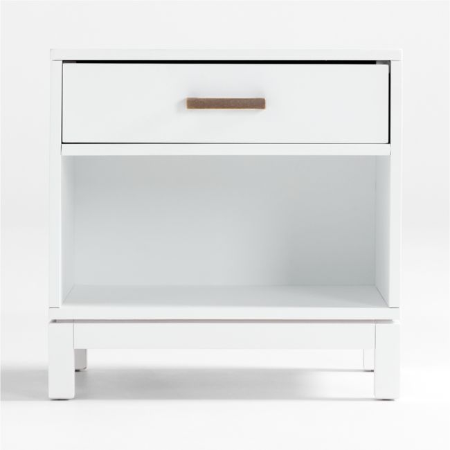 Set of 2 Parke White Wood Kids Nightstand with Drawer - Image 0