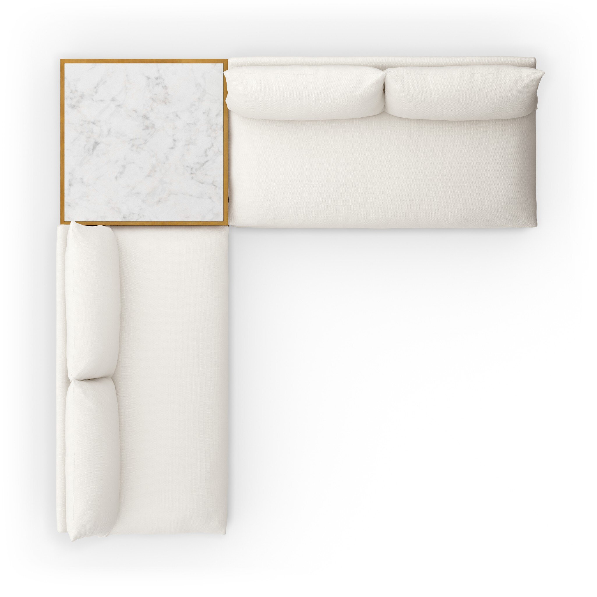 Grant Outdoor 2-Piece Sectional W/ Coffee Table - Faye Cream - Image 5