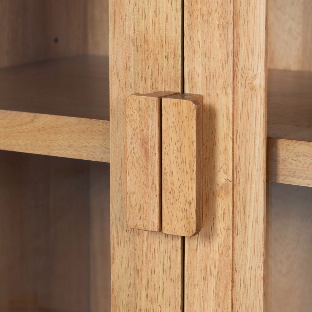Roades Glass Cabinet Bookcase - Natural - Image 4