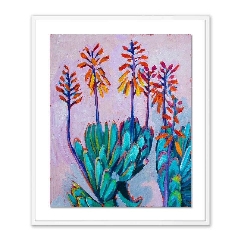Four Hands Art Studio Fan Aloe by Sari Shryack - Picture Frame Painting Print on Paper - Image 0