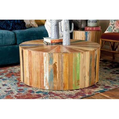 Solid Wood Drum Coffee Table - Image 0