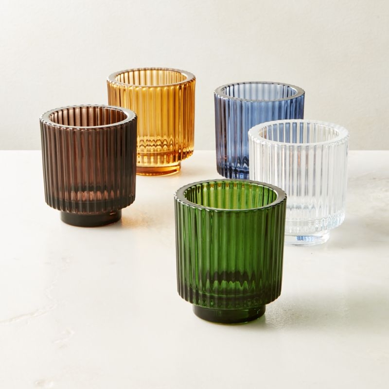 Ezra Green Glass Tealight Candle Holder - Image 3