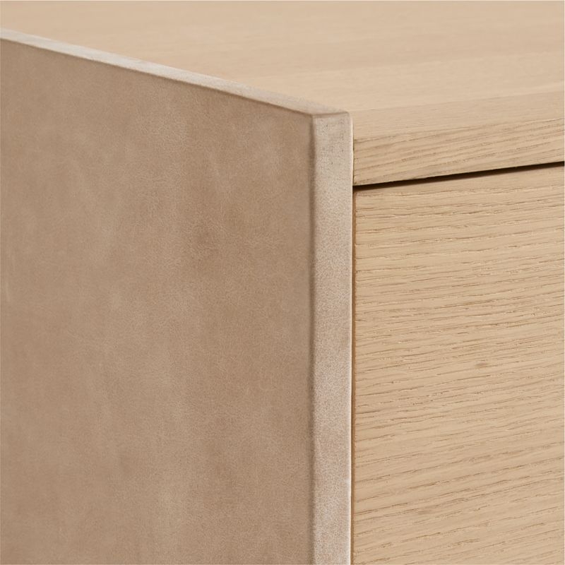 Venice 65" Leather and Oak Wood 6-Drawer Dresser by Brigette Romanek - Image 2