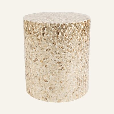 Drum End Table, Sand - Image 0