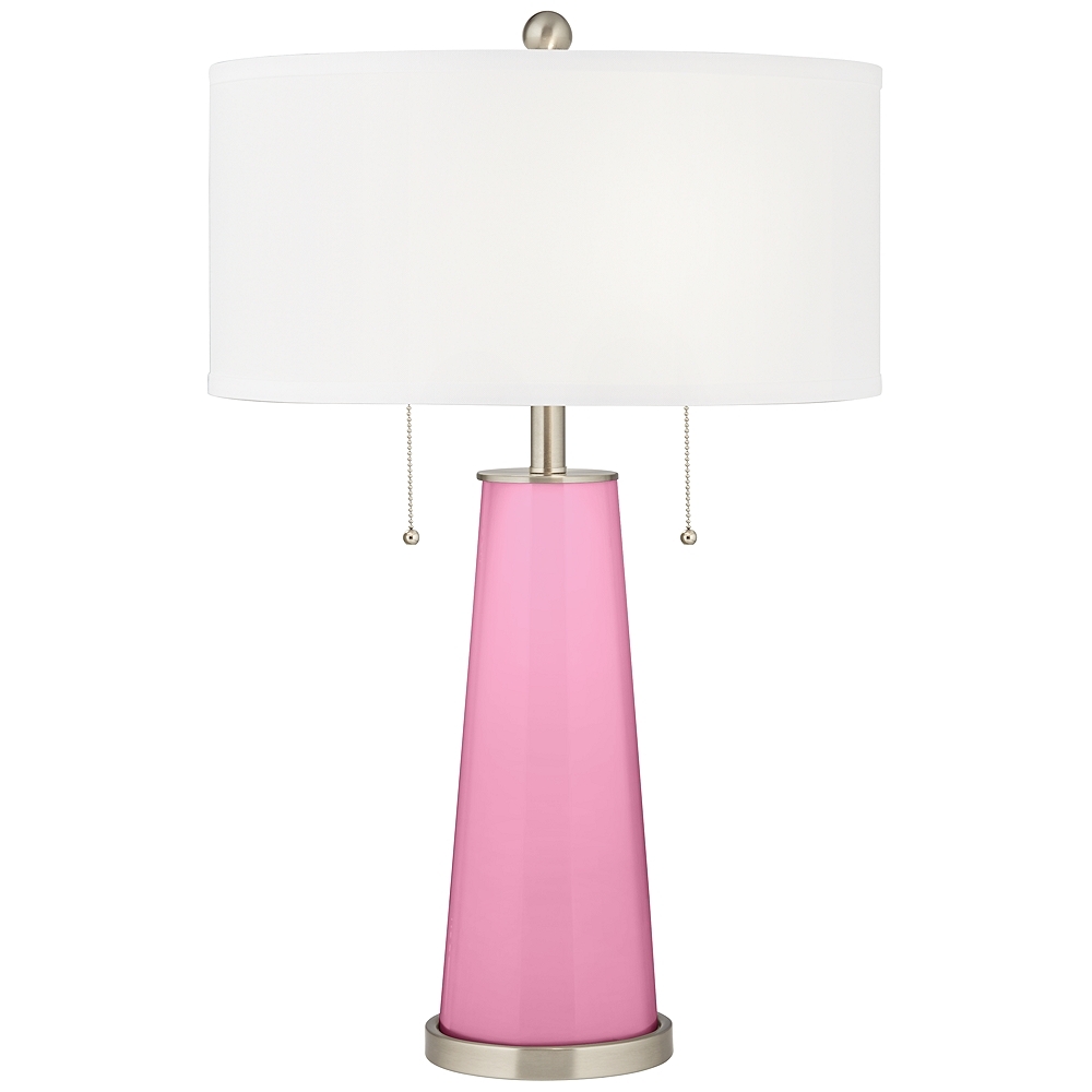 Color Plus Peggy 29 3/4" Candy Pink Glass Table Lamp - Image 0