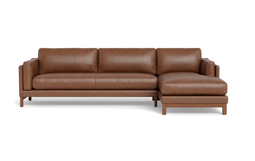 Gaby Leather 3-Seat Right Chaise Sectional - Image 0
