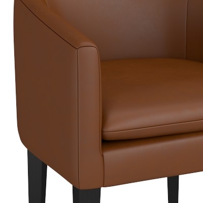 Chestnut Dining Armchair, Tuscan Leather, Chocolate, Natural Leg - Image 4