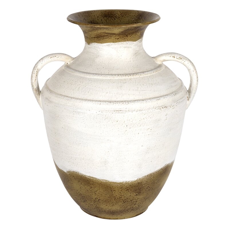 Bartelt Vase, Brown & White, 12.25'' - Image 0