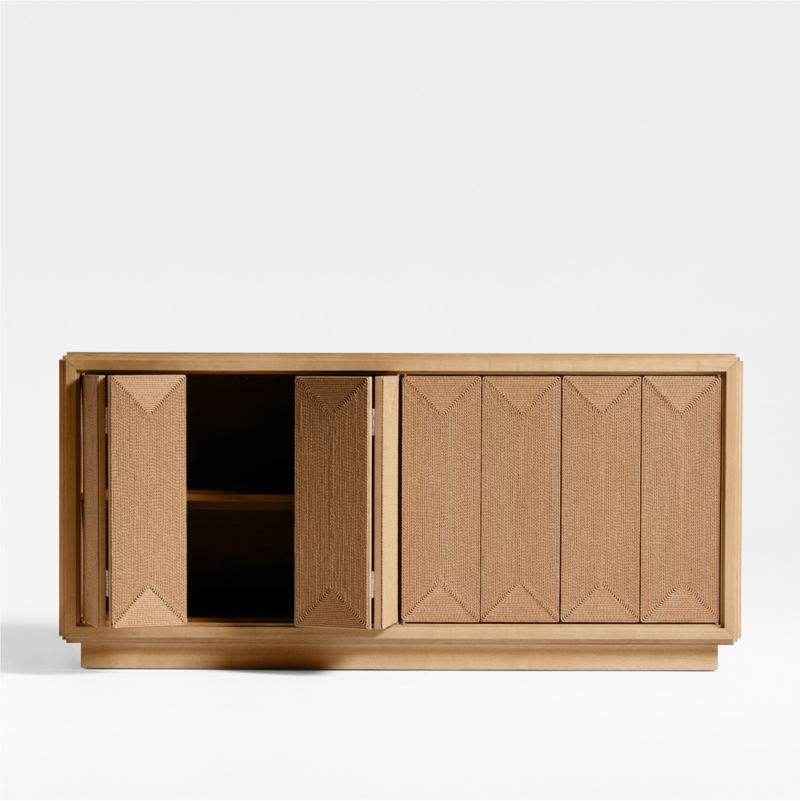 Roseau 69" Natural Wood Credenza - Image 8