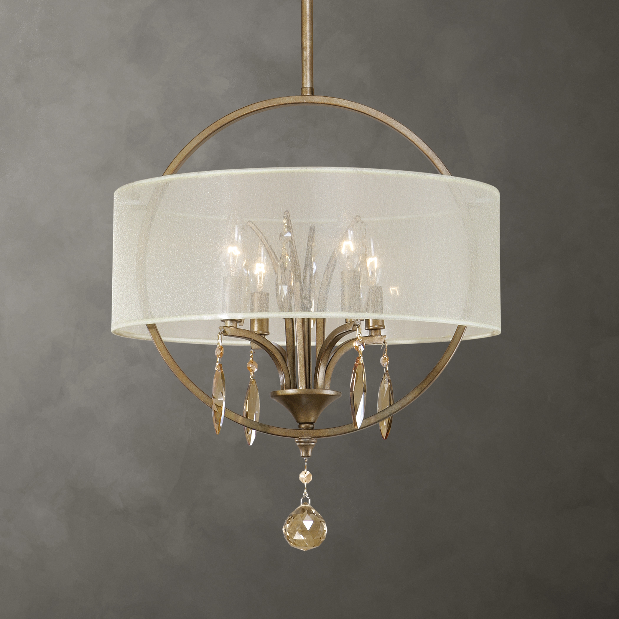 Alenya 4 Light Fabric Drum Pendant - Image 0