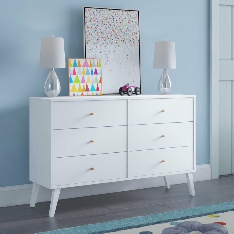Alyssa 6-Drawer Double Dresser, White - Image 4