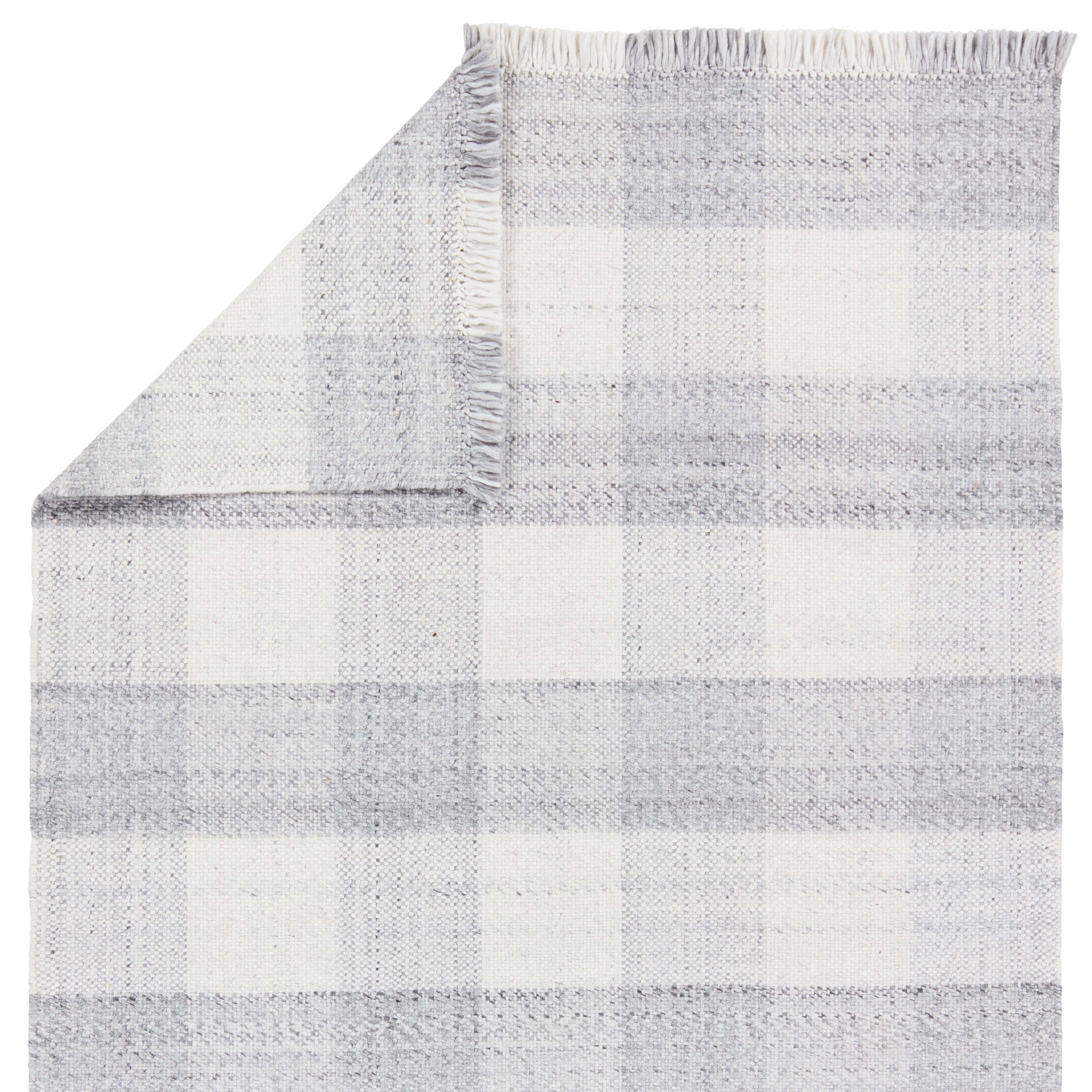 Truce Handmade Indoor/Outdoor Striped Gray/ Ivory Area Rug (18"X18") - Image 2