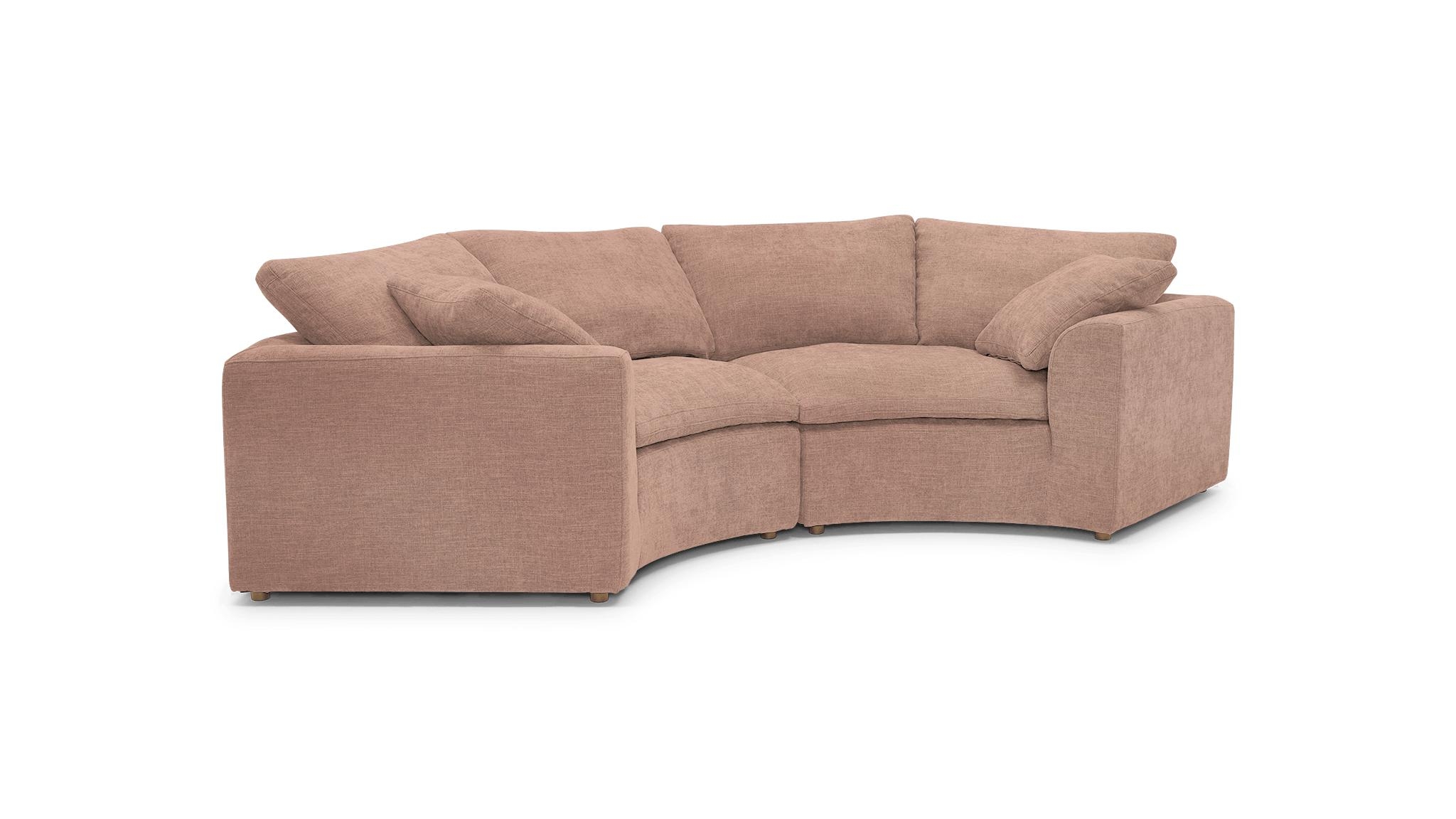 Pink Bryant Mid Century Modern Semicircle Sofa (2 Piece) - Prime Blush - Image 1