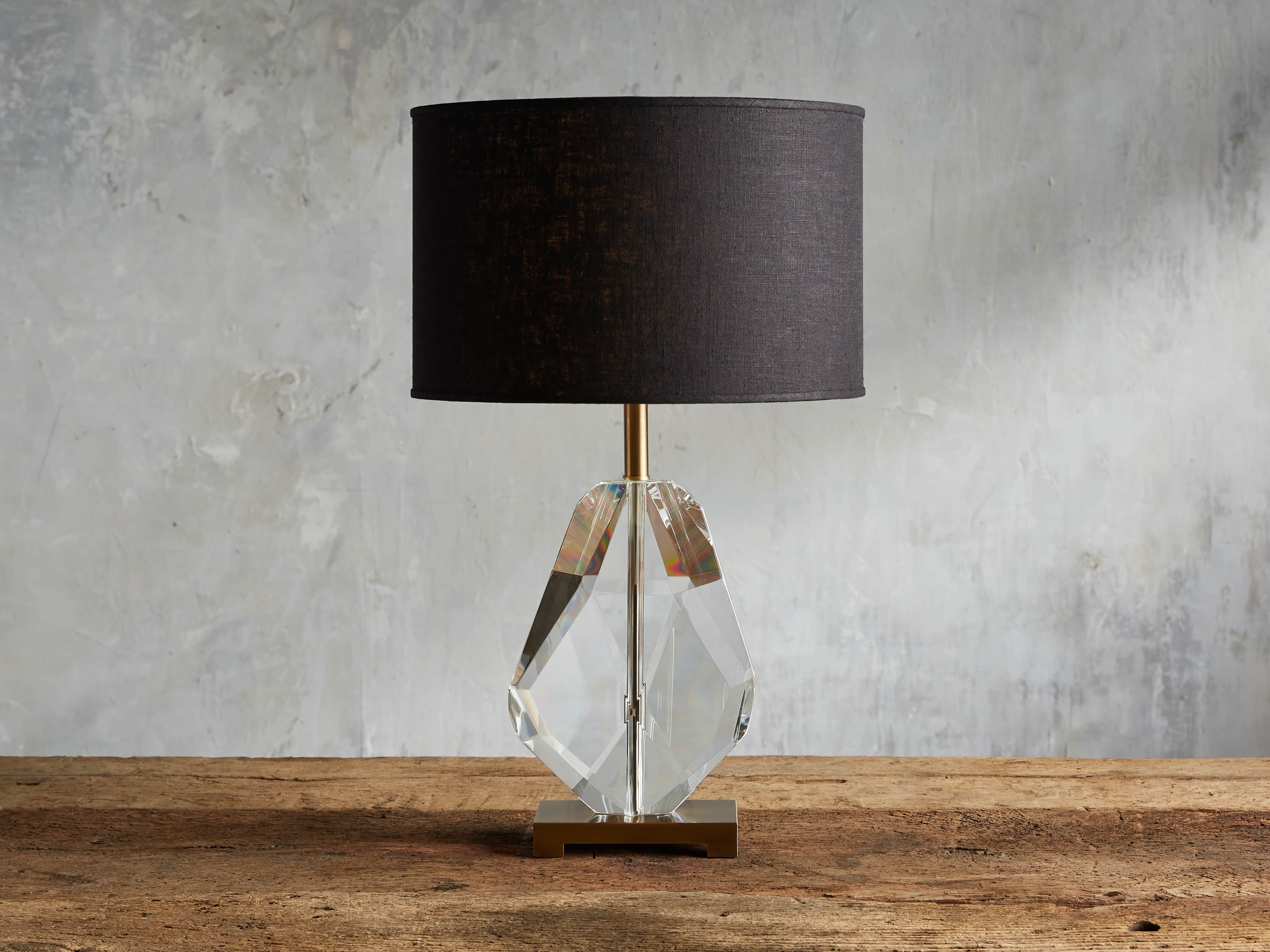 Lola Teardrop Table Lamp in Crystal Brass - Image 0