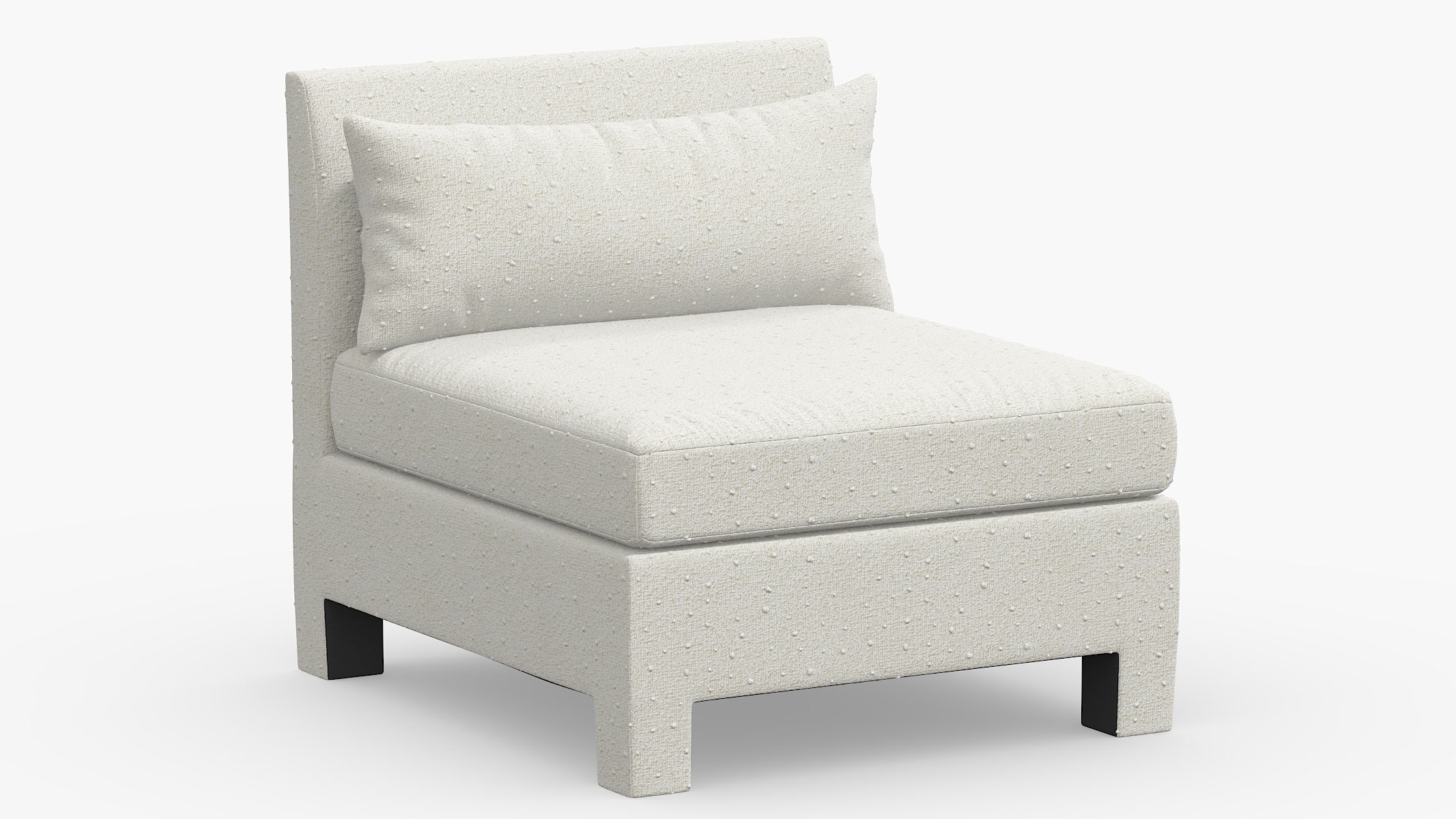 Modern Slipper Chair, Snow Bouclé - Image 0