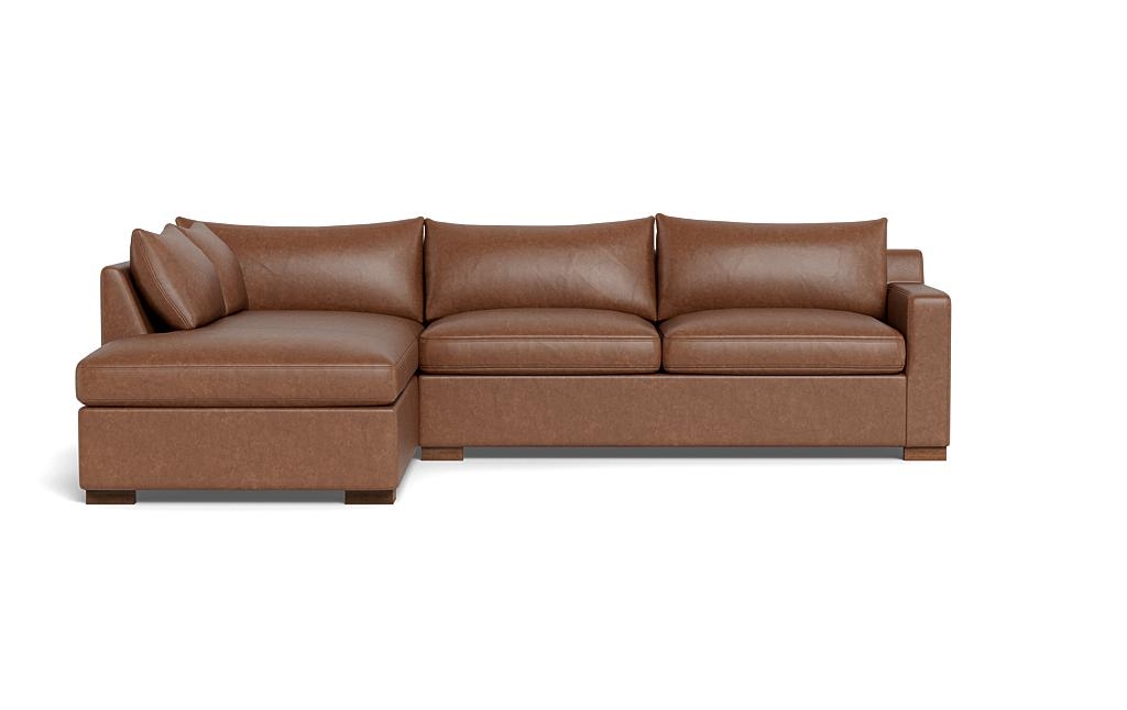 Sloan Leather Left Bumper Sleeper Sectional - Image 0