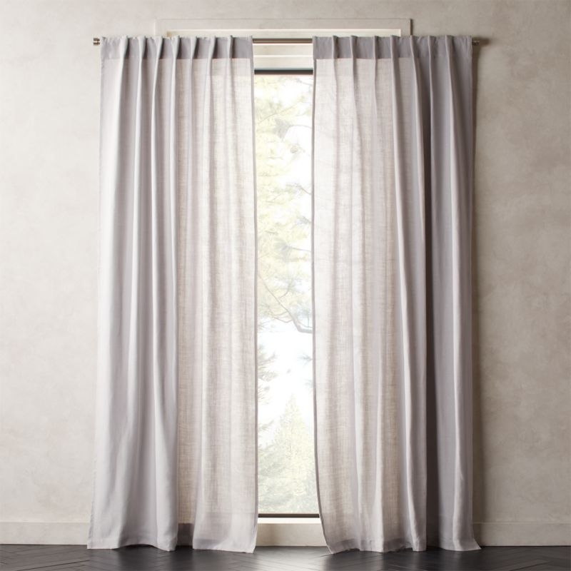 Heavyweight Silver Grey Linen Curtain Panel 48"x108" - Image 1