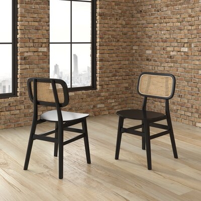 Lin Set Of 2 Solid Wood And Natural Cane Chairs - Image 0