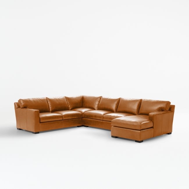Axis 4-Piece L-Shaped Leather Sectional Sofa with Chaise Lounge - Image 0