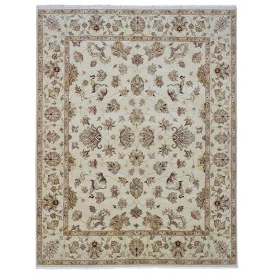 One-of-a-Kind Shumaker Hand-Knotted Peshawar Beige 8' x 10' Wool Area Rug - Image 0