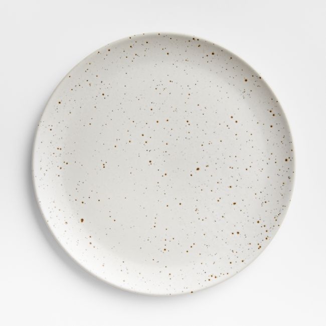 Craft Speckled White Stoneware Flat Dinner Plate - Image 0