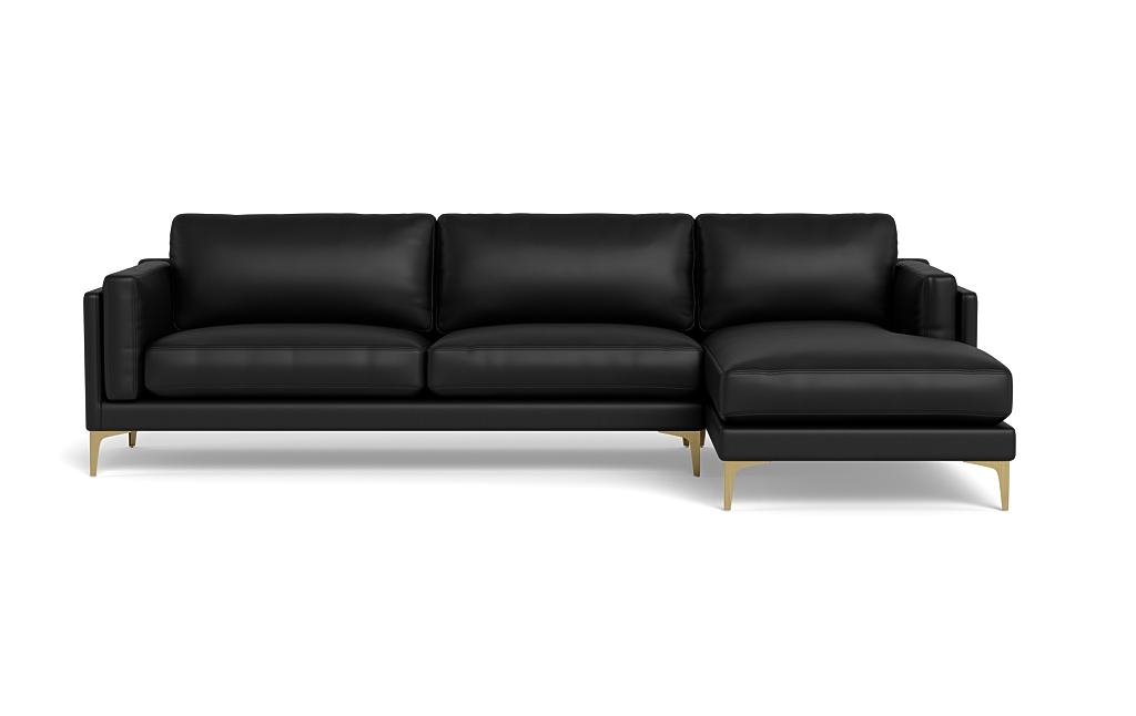 Gaby Leather 3-Seat Right Chaise Sectional - Image 0