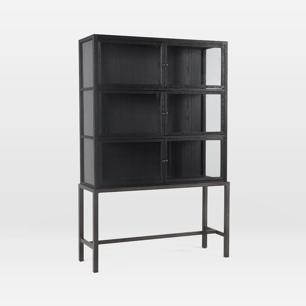 Curio 45.75" Tall Cabinet, Drifted Black - Image 0