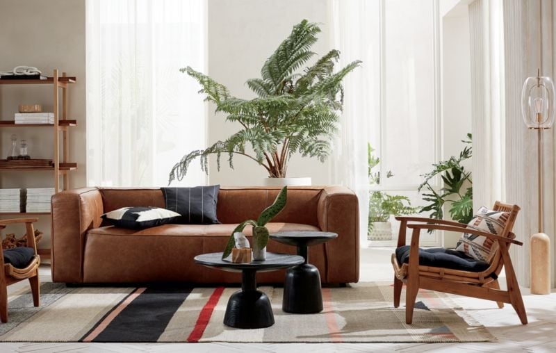 Lenyx Saddle Brown Leather Sofa - Image 3