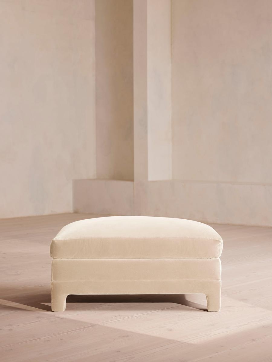 Ashford Ottoman, Velvet, Porcelain, US - Image 0