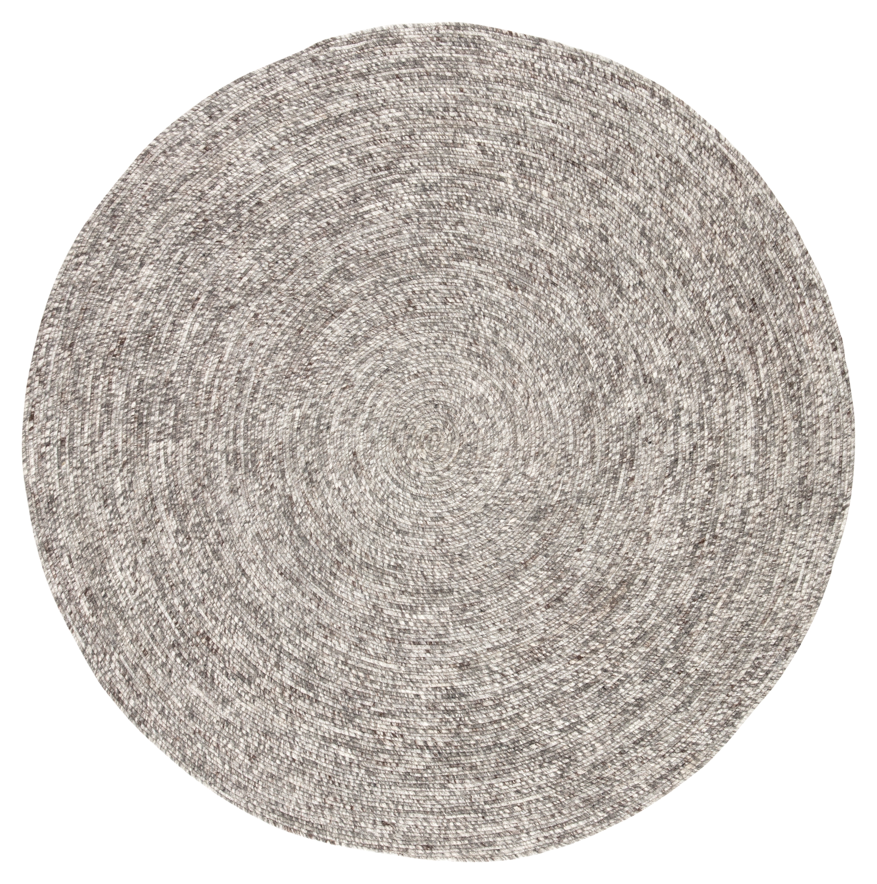 Tenby Natural Solid Gray/ White Round Area Rug (8'X8') - Image 0
