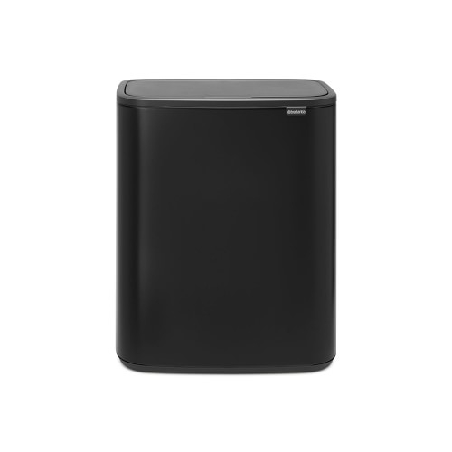 Brabantia Bo Touch Top Dual Compartment Recycling Trash Can, 2x8 Gallon, Matte Black - Image 0