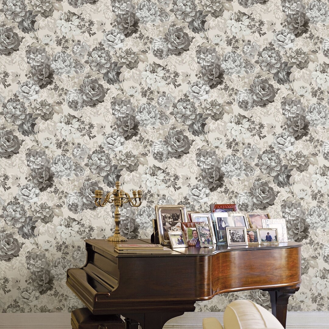 Galerie Wallcoverings Opulence Luxury Italian Floral Glitter/Shimmer Double Width 33' L x 42"" W Wallpaper Roll - Image 0