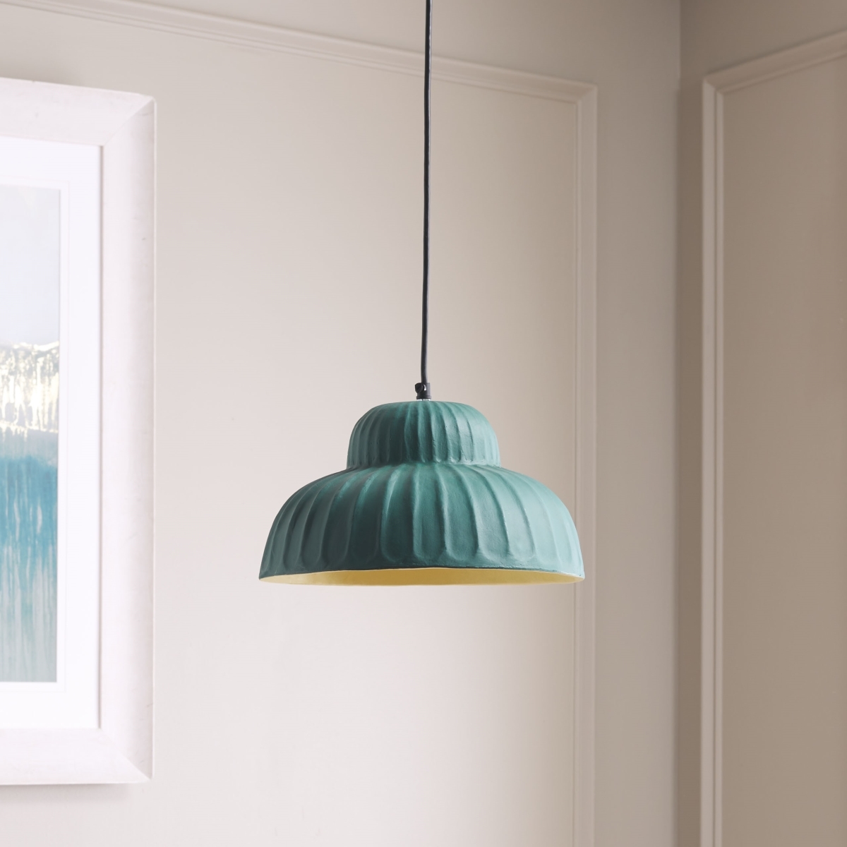 Destryn 13" Pendant - Green - Image 1