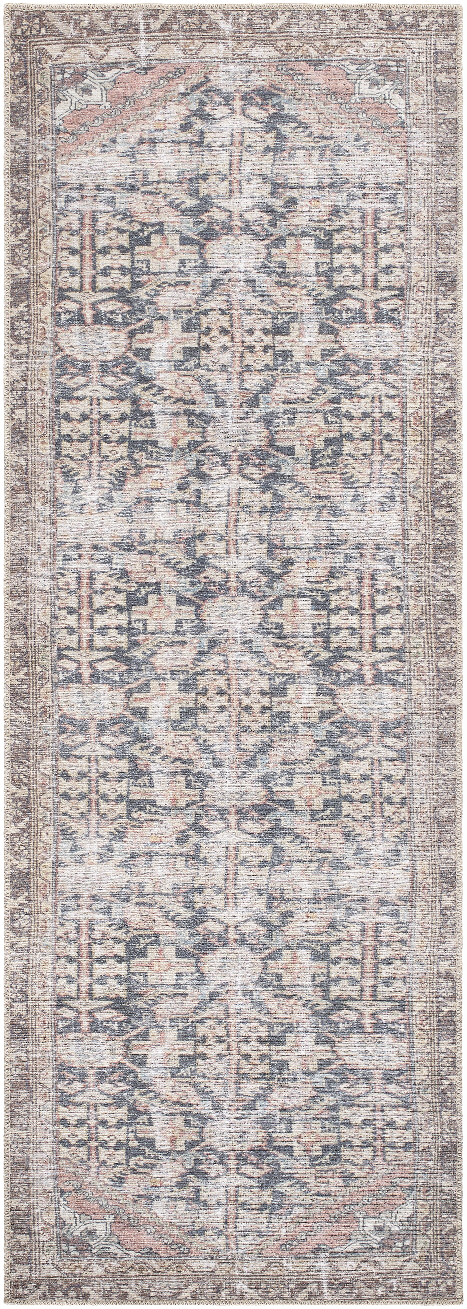 Vinny Black Indoor 2'7" x 7'10" Machine Woven Rug - Image 0