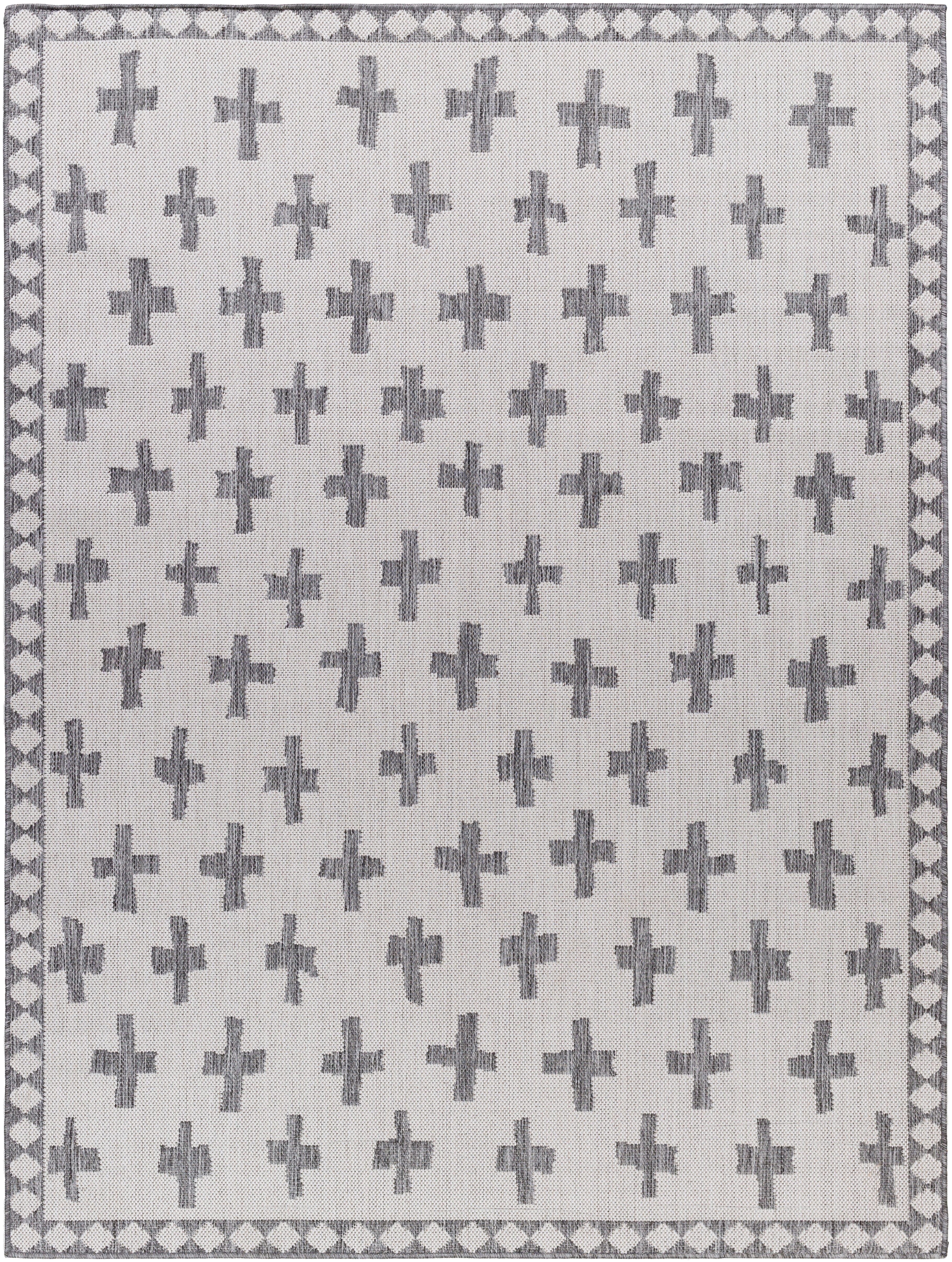 Long Beach Gray Outdoor 2'7" x 7'3" Machine Woven Rug - Image 0