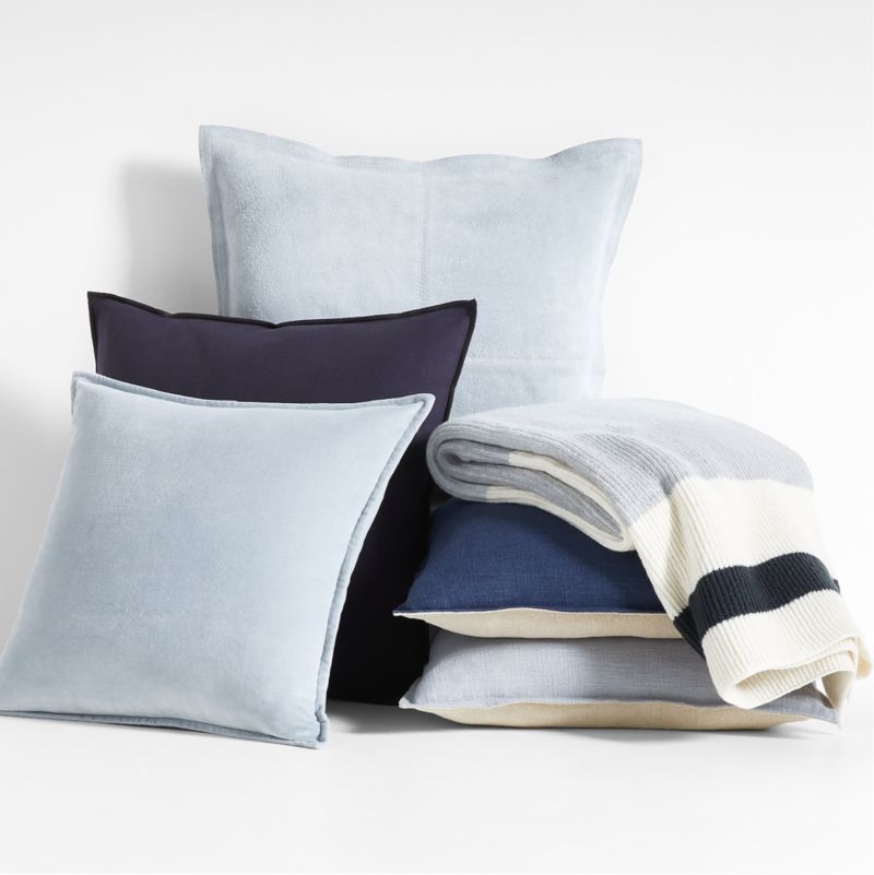 Quarry 20x20 Organic Laundered Linen Throw Pillow with Feather Insert - Image 3