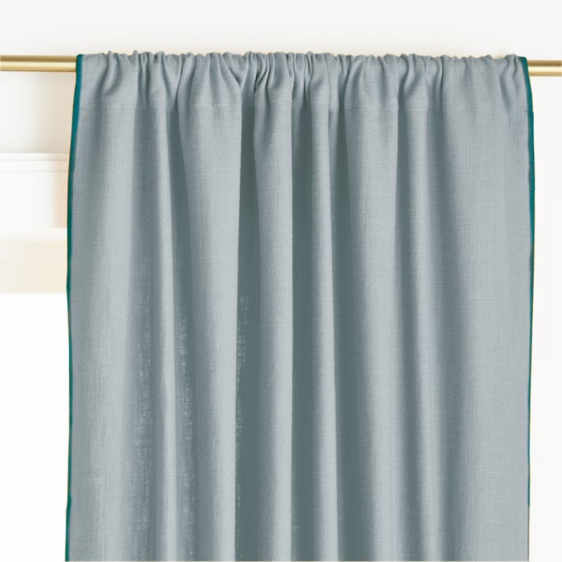 Ori Blue Cotton Window Curtain Panel 44"x96" - Image 2